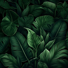 Green tropical  leaves background