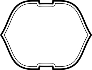 Obraz premium Islamic Frame Design double lines Black Stroke silhouettes Design pictogram symbol visual illustration