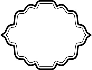 Islamic Frame Design double lines Black Stroke silhouettes Design pictogram symbol visual illustration