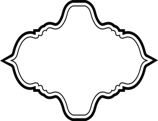 Islamic Frame Design double lines Black Stroke silhouettes Design pictogram symbol visual illustration