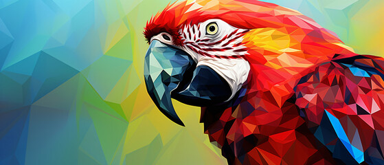 Polygonal pop art parrot