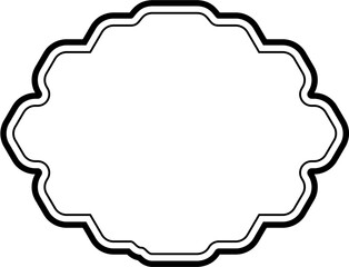 Islamic Frame Design double lines Black Stroke silhouettes Design pictogram symbol visual illustration
