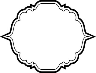 Islamic Frame Design double lines Black Stroke silhouettes Design pictogram symbol visual illustration