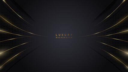 Luxury modern black abstract background with golden lines. vector illustration luxury deluxe template design