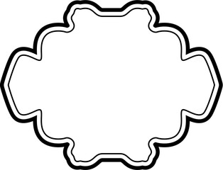 Islamic Frame Design double lines Black Stroke silhouettes Design pictogram symbol visual illustration