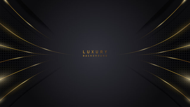 Luxury Modern Black Abstract Background With Golden Lines. Vector Illustration Luxury Deluxe Template Design