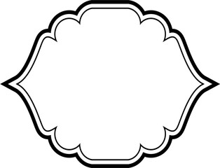 Islamic Frame Design double lines Black Stroke silhouettes Design pictogram symbol visual illustration
