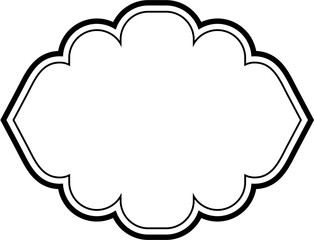 Islamic Frame Design double lines Black Stroke silhouettes Design pictogram symbol visual illustration