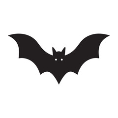 A black silhouette bat set, Clipart on a white Background, Simple and Clean design, simplistic