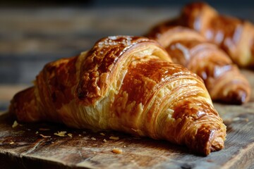 Indulge in the buttery flakiness of a freshly baked croissant, surrounded by an array of mouthwatering viennoiseries and gluten-free options, creating a delectable indoor snack experience