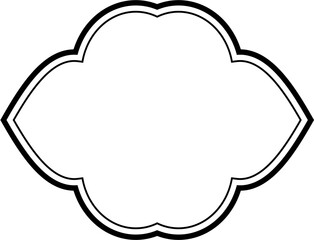 Islamic Frame Design double lines Black Stroke silhouettes Design pictogram symbol visual illustration