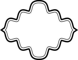 Islamic Frame Design double lines Black Stroke silhouettes Design pictogram symbol visual illustration