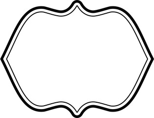 Islamic Frame Design double lines Black Stroke silhouettes Design pictogram symbol visual illustration