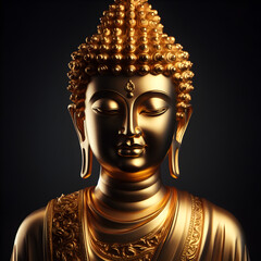 golden buddha statue - obrazy, fototapety, plakaty