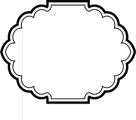 Islamic Frame Design double lines Black Stroke silhouettes Design pictogram symbol visual illustration