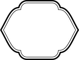 Islamic Frame Design double lines Black Stroke silhouettes Design pictogram symbol visual illustration