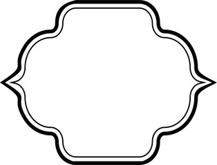 Islamic Frame Design double lines Black Stroke silhouettes Design pictogram symbol visual illustration