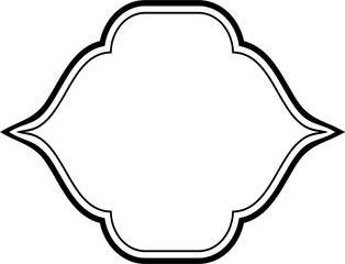 Islamic Frame Design double lines Black Stroke silhouettes Design pictogram symbol visual illustration