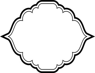 Islamic Frame Design double lines Black Stroke silhouettes Design pictogram symbol visual illustration