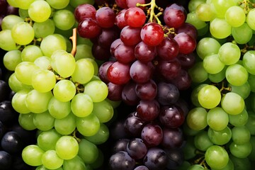 Fresh red and green grapes background