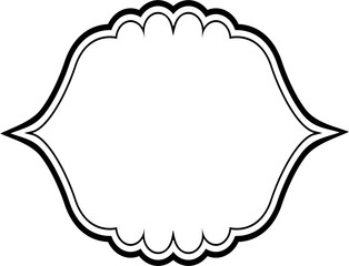 Islamic Frame Design double lines Black Stroke silhouettes Design pictogram symbol visual illustration