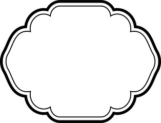 Islamic Frame Design double lines Black Stroke silhouettes Design pictogram symbol visual illustration