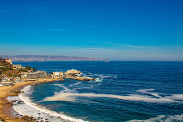 coast of the region sea Vina del Mar, Valparaiso, Chile