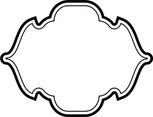 Islamic Frame Design double lines Black Stroke silhouettes Design pictogram symbol visual illustration