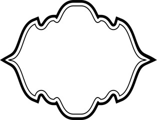Islamic Frame Design double lines Black Stroke silhouettes Design pictogram symbol visual illustration