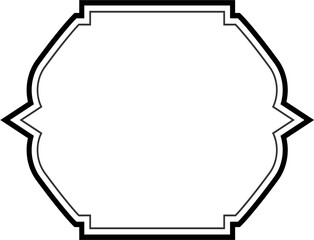 Islamic Frame Design double lines Black Stroke silhouettes Design pictogram symbol visual illustration