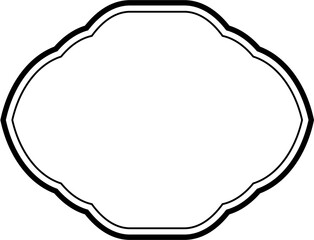 Islamic Frame Design double lines Black Stroke silhouettes Design pictogram symbol visual illustration