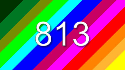 813 colorful rainbow background year number