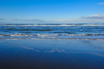 Ausblick über die Nordsee mit Sandstrand