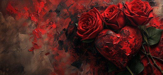 roses dribbling down heart in red wallpapers