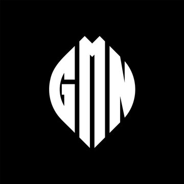 GMN circle letter logo design with circle and ellipse shape. GMN ellipse letters with typographic style. The three initials form a circle logo. GMN Circle Emblem Abstract Monogram Letter Mark Vector.