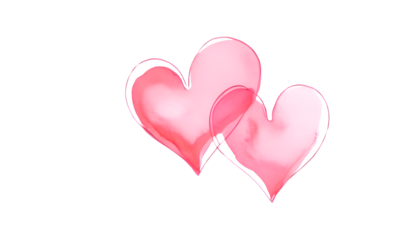 two  hearts, Isolate on transparent background, In love, Happy Valentine's Day, png.