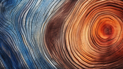 A Vibrant Journey Through Time: Colorful Cross-Section of a Tree Revealing its Annual Rings
