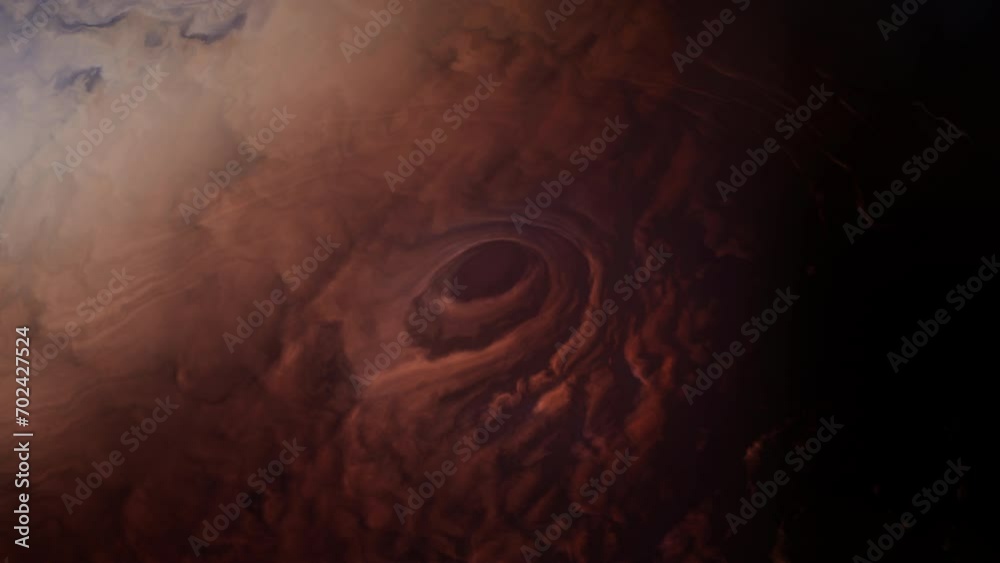 Wall mural giant alien gas planet in deep dark outer space. 3d animation and artistic concept of big jupiter-li