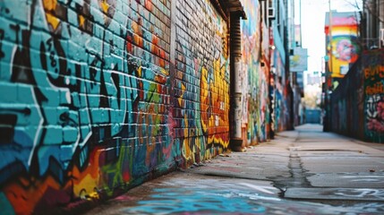 Colorful graffiti on the wall of a building