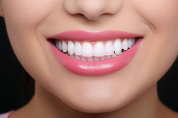 A young girl is engaged in home teeth whitening