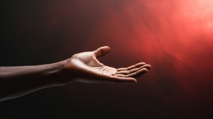 Hand reaching out for help, symbolizing mental health support - obrazy, fototapety, plakaty