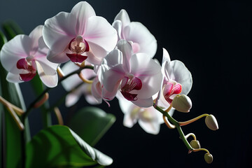 Fototapeta na wymiar Orchid flower on black background 