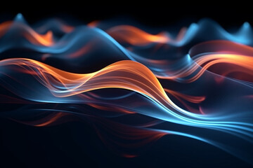Abstract Digital Waves Flow in Futuristic Technology Concept
