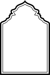 Islamic Arch Design double lines Outline Linear Black Stroke silhouettes Design pictogram symbol visual illustration