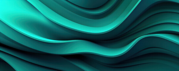 Obraz premium Surreal Teal Waves: An Abstract Digital Landscape background