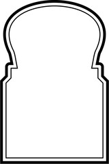 Islamic Arch Design double lines Outline Linear Black Stroke silhouettes Design pictogram symbol visual illustration
