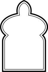 Islamic Arch Design double lines Outline Linear Black Stroke silhouettes Design pictogram symbol visual illustration