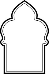 Islamic Arch Design double lines Outline Linear Black Stroke silhouettes Design pictogram symbol visual illustration