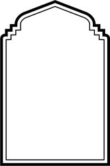 Islamic Arch Design double lines Outline Linear Black Stroke silhouettes Design pictogram symbol visual illustration