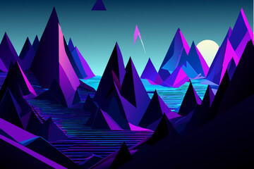 A digital mountain range with circuitry peaks. vektor illustation